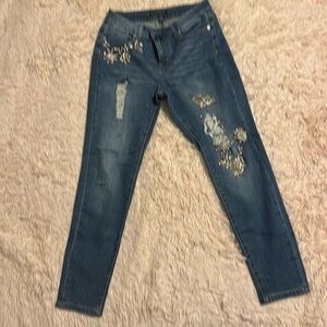 Boston Proper denim pants with jewelry applied size 29.